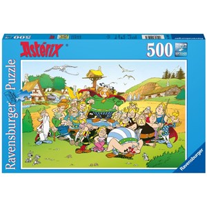 Ravensburger (14197) - "Asterix and Obelix, Asterix at the Village" - 500 brikker puslespil