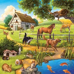 Ravensburger (09265) - "Wild, Pet and Zoo Animals" - 49 brikker puslespil