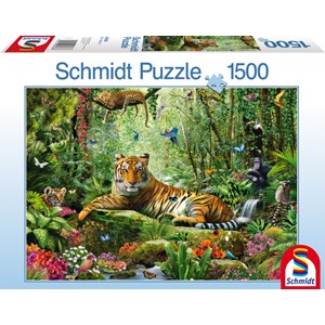 Schmidt Spiele (58188) - Adrian Chesterman: "Jungle Tigers" - 1500 brikker puslespil