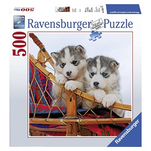 Ravensburger (15230) - "Husky hvalpe" - 500 brikker puslespil