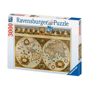 Ravensburger (17054) - "World Map, 1665" - 3000 brikker puslespil