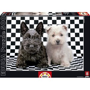Educa (15508) - "Black and White Terriers" - 500 brikker puslespil