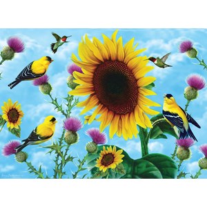 SunsOut (49038) - Jerry Gadamus: "Sunflowers and Songbirds" - 500 brikker puslespil