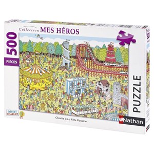 Nathan (87114) - "Where is Charlie? At the Funfair" - 500 brikker puslespil