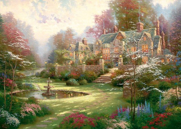 Schmidt Spiele (57453) - Thomas Kinkade: "Landsitz" - 2000 brikker puslespil