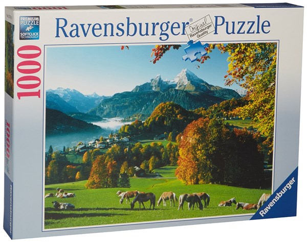 Ravensburger (15741) - "Berchtesgaden in front of Watzmann" - 1000 brikker puslespil