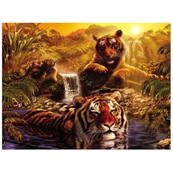 Ravensburger (16646) - "Tigers' Bathing" - 2000 brikker puslespil