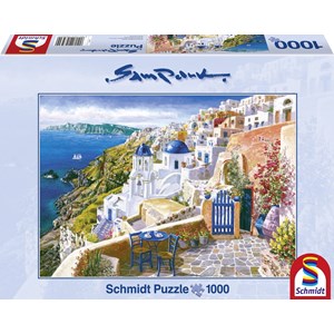 Schmidt Spiele (58560) - Sam Park: "Santorini" - 1000 brikker puslespil