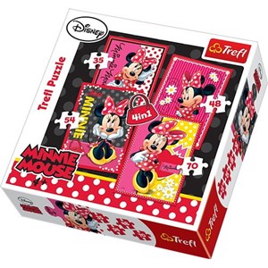 Trefl (34119) - "Minnie Mouse" - 35 48 54 70 brikker puslespil