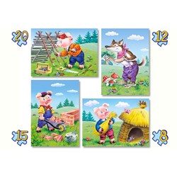 Castorland (B-04300) - "The 3 Little Pigs" - 8 12 15 20 brikker puslespil