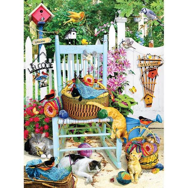 SunsOut (34958) - Lori Schory: "The Knitting Chair" - 1000 brikker puslespil