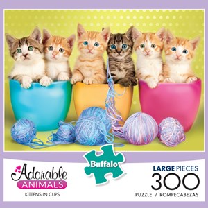 Buffalo Games (2702) - "Kittens in Cups (Adorable Animals)" - 300 brikker puslespil