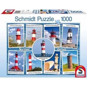 Schmidt Spiele (58187) - "The most beautiful lighthouses" - 1000 brikker puslespil