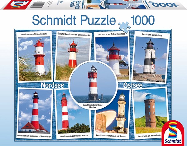 Schmidt Spiele (58187) - "The most beautiful lighthouses" - 1000 brikker puslespil