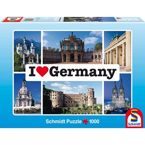 Schmidt Spiele (59280) - "I love Germany" - 1000 brikker puslespil