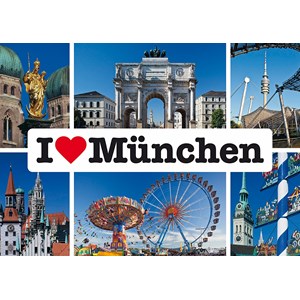 Schmidt Spiele (59284) - "I love München" - 1000 brikker puslespil