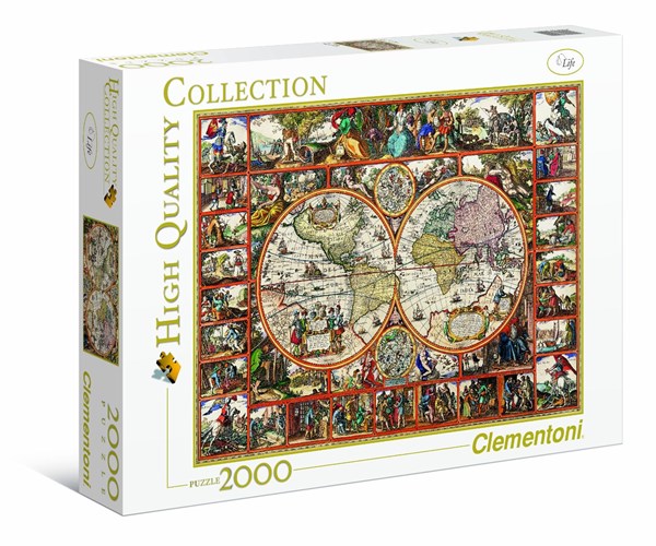 Clementoni (32551) - "Map of the ancient world" - 2000 brikker puslespil