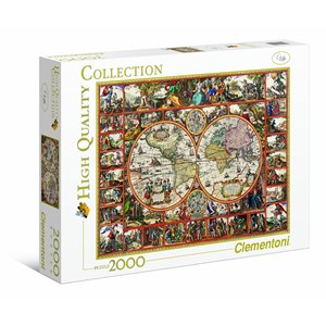 Clementoni (32551) - "Map of the ancient world" - 2000 brikker puslespil