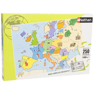Nathan (86934) - "Map of Europe" - 250 brikker puslespil
