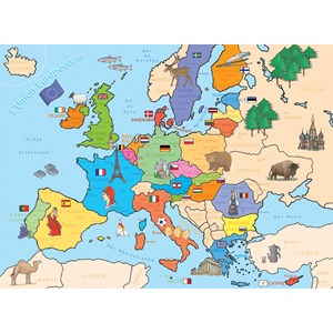 Nathan (86934) - "Map of Europe" - 250 brikker puslespil