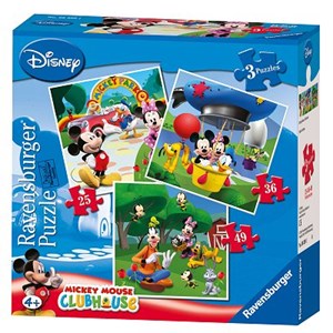 Ravensburger (07088) - "Mickey Mouse Clubhouse" - 25 36 49 brikker puslespil