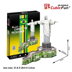Cubic Fun (C187H) - "Christ The Redeemer, Brazil" - 22 brikker puslespil