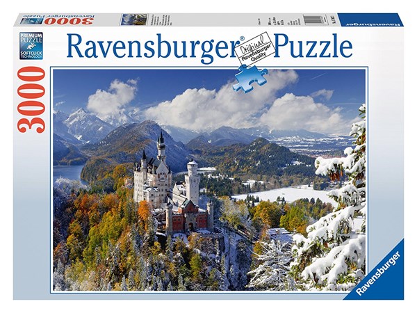 Ravensburger (17062) - "Neuschwanstein Castle in Winter" - 3000 brikker puslespil