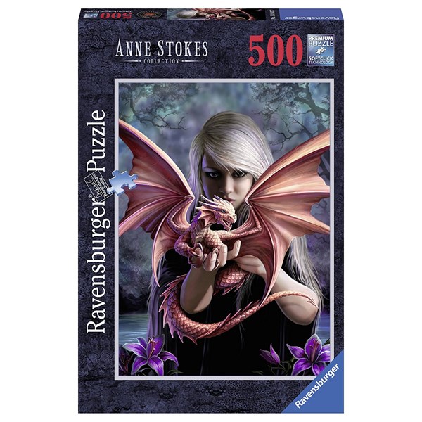 Ravensburger (14643) - Anne Stokes: "Pigen med drage" - 500 brikker puslespil