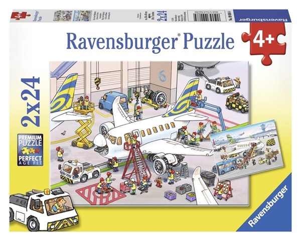 Ravensburger (09088) - "Around The Airplane" - 24 brikker puslespil