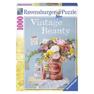 Ravensburger (19505) - "Vintage blomster" - 1000 brikker puslespil