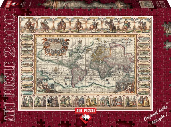Art Puzzle (4711) - "Ancient World Map" - 2000 brikker puslespil