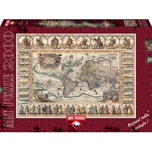 Art Puzzle (4711) - "Ancient World Map" - 2000 brikker puslespil