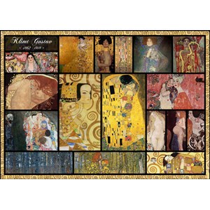 Grafika (T-00049) - Gustav Klimt: "Collage" - 1000 brikker puslespil
