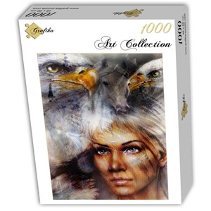 Grafika (T-00061) - Franz Marc: "Woman, Eagle and Horse" - 1000 brikker puslespil