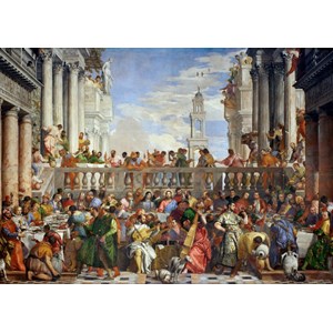 Grafika (T-00074) - Paolo Veronese: "The Wedding at Cana, 1563" - 1000 brikker puslespil