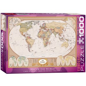 Eurographics (6000-1272) - "Map of the World" - 1000 brikker puslespil