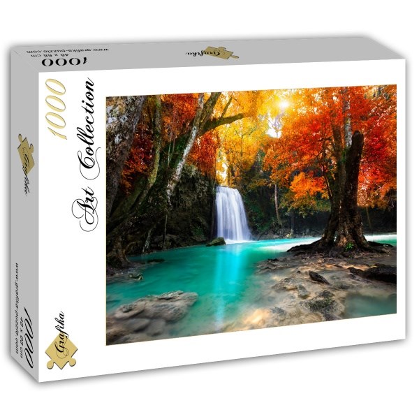 Grafika (T-00081) - "Deep Forest Waterfall" - 1000 brikker puslespil