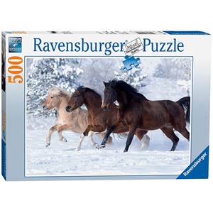 Ravensburger (14140) - "Galloping in the Snow" - 500 brikker puslespil