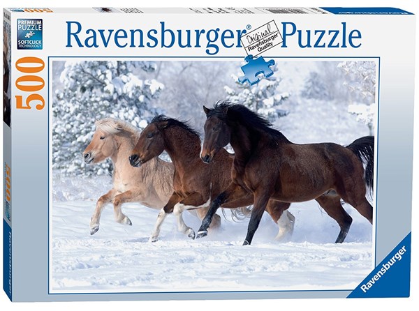 Ravensburger (14140) - "Galloping in the Snow" - 500 brikker puslespil