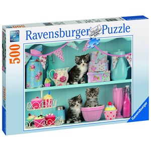 Ravensburger (14684) - "Cupcake Cats" - 500 brikker puslespil