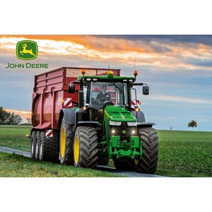 Schmidt Spiele (56043) - "John Deere 8370R med Siku Traktor" - 60 brikker puslespil