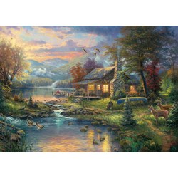 Schmidt Spiele (59467) - Thomas Kinkade: "Paradise" - 1000 brikker puslespil
