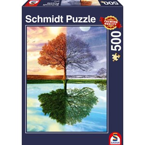 Schmidt Spiele (58223) - "Seasons Tree" - 500 brikker puslespil