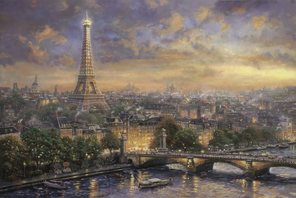 Schmidt Spiele (59470) - Thomas Kinkade: "City of Love" - 1000 brikker puslespil