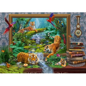 Schmidt Spiele (59337) - Jan Patrik Krasny: "Tiger in the Jungle" - 1000 brikker puslespil