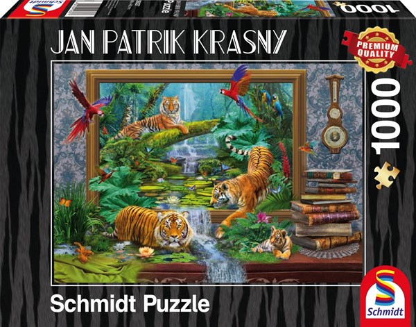 Schmidt Spiele (59337) - Jan Patrik Krasny: "Tiger in the Jungle" - 1000 brikker puslespil