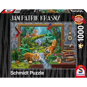 Schmidt Spiele (59337) - Jan Patrik Krasny: "Tiger in the Jungle" - 1000 brikker puslespil