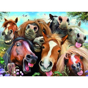 Ravensburger (14695) - "Selfies, Horsing Around" - 500 brikker puslespil