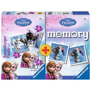 Ravensburger (22311) - "Frozen + Memory" - 25 36 49 brikker puslespil