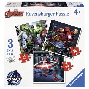 Ravensburger (07004) - "Avengers" - 25 36 49 brikker puslespil